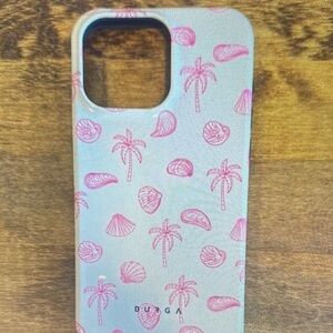 Palm Tree Pattern Phone Case - Pink iPhone 15 Pro Max